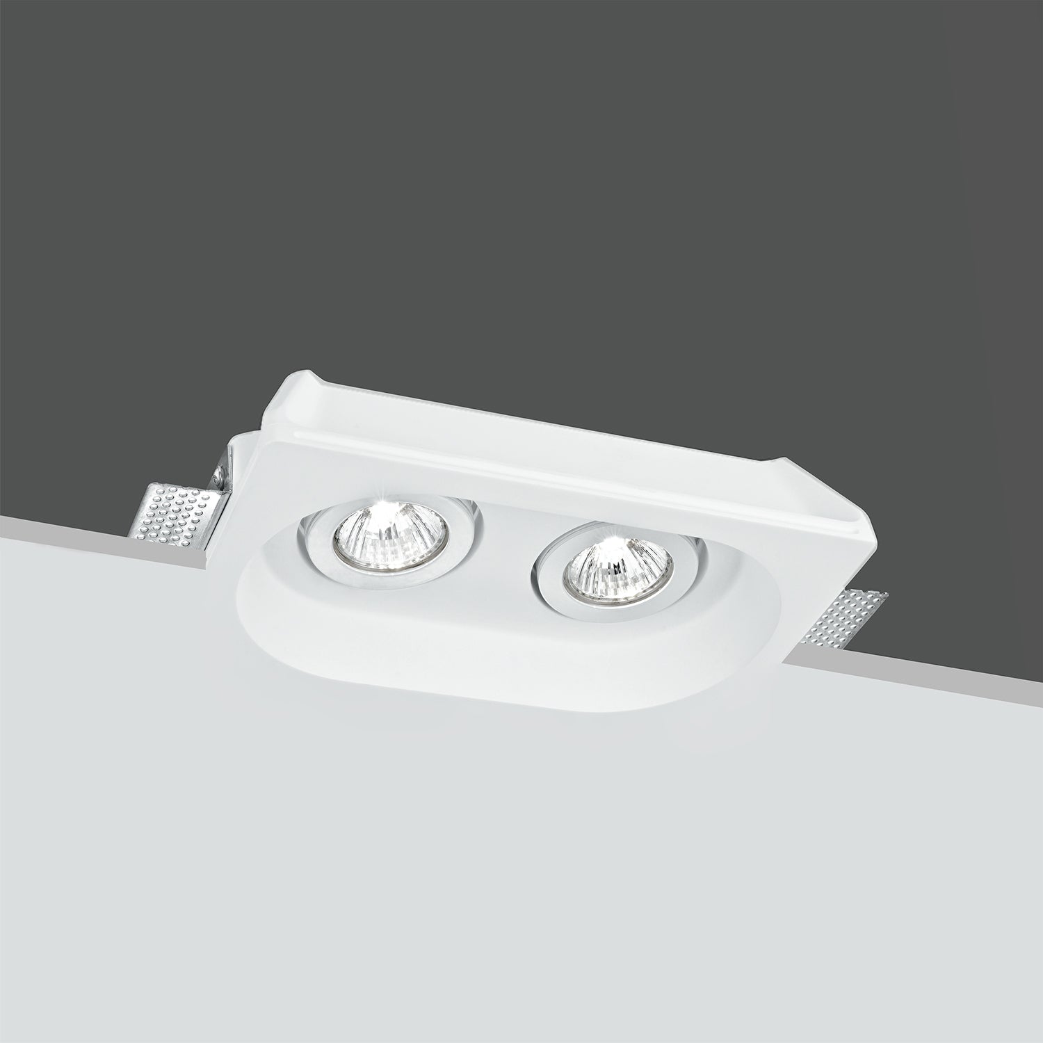Incasso in gesso verniciabile orientabile da integrare nel cartongesso portalampada Gu10 incluso collezione MORGANA rotondo-quadrato-doppio Incasso in gesso verniciabile orientabile da integrare nel cartongesso portalampada Gu10 incluso collezione MORGANA rotondo-quadrato-doppio